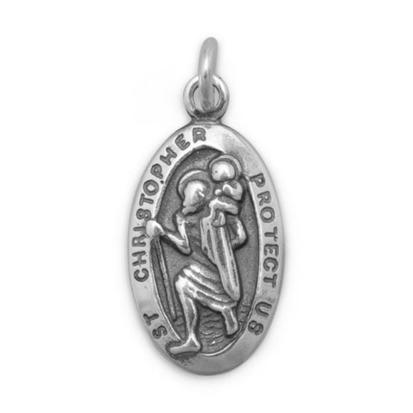 Small Oval Saint Christopher Charm - Picture 3 of 3